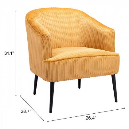 ZUO Ranier Accent Chair - Yellow/Matte Black