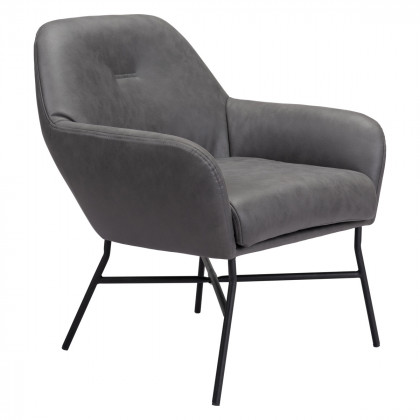 ZUO Hans Accent Chair - Vintage Gray/Matte Black
