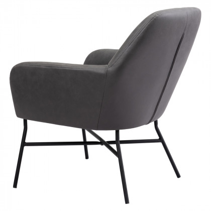 ZUO Hans Accent Chair - Vintage Gray/Matte Black