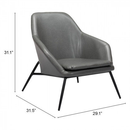 ZUO Manuel Accent Chair - Gray/Matte Black