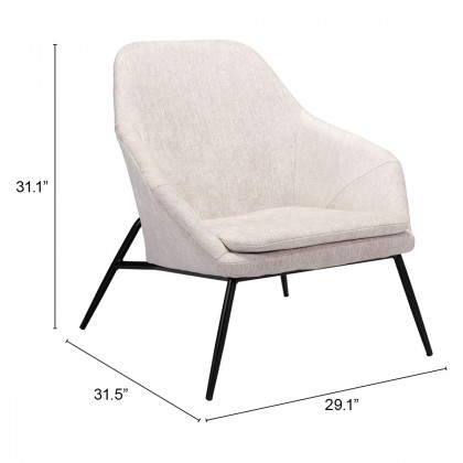 ZUO Manuel Accent Chair - Beige/Matte Black