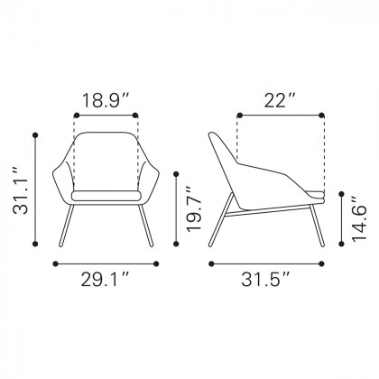 ZUO Manuel Accent Chair - Beige/Matte Black