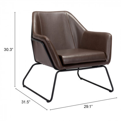 ZUO Jose Accent Chair - Brown/Matte Black