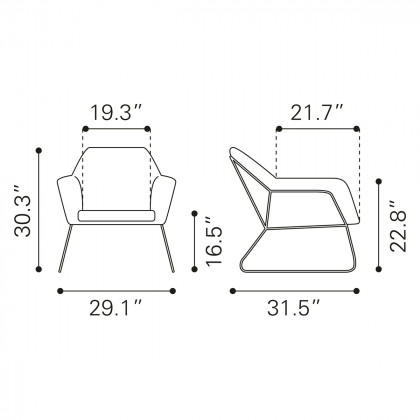 ZUO Jose Accent Chair - Brown/Matte Black