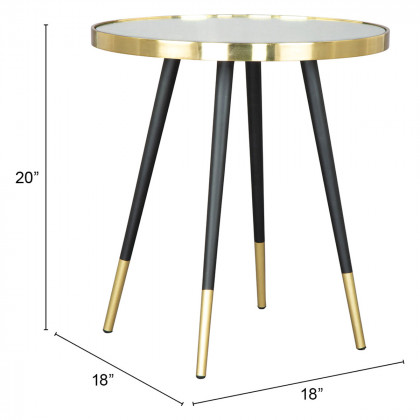ZUO - Particle Side Table in Black/Gold/Black
