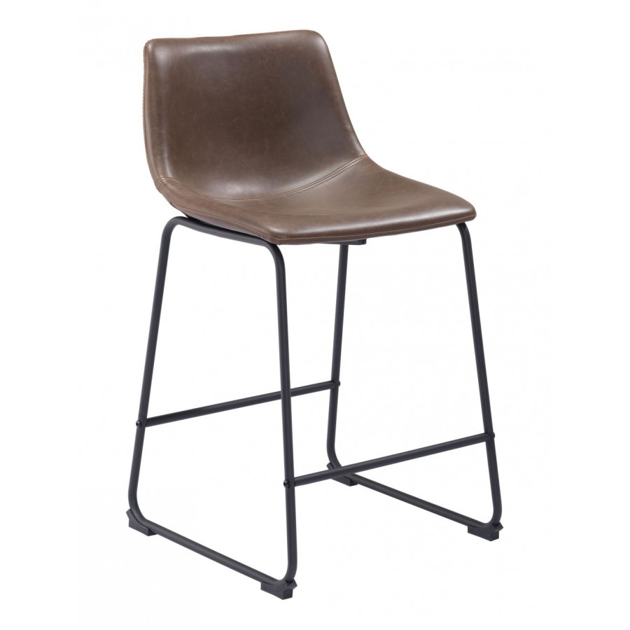 ZUO Smart Counter Chair (Set Of 2) - Vintage Espresso/Matte Black