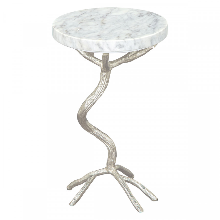 ZUO - Joel Side Table in White/Silver