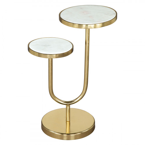 ZUO - Marc Side Table in White/Gold