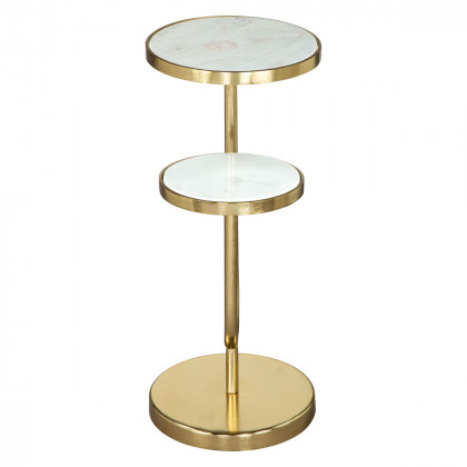 ZUO - Marc Side Table in White/Gold