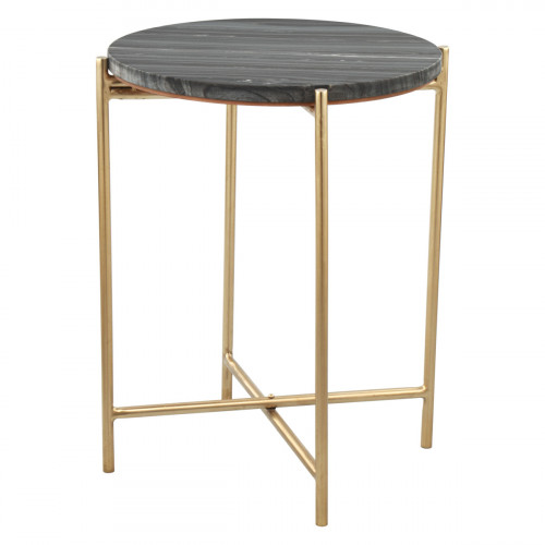ZUO - David Side Table in Gray/Gold