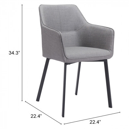 ZUO Adage Dining Chair - Gray/Matte Black