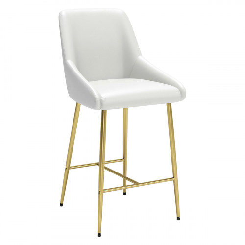 ZUO Madelaine Counter Chair - White/Gold