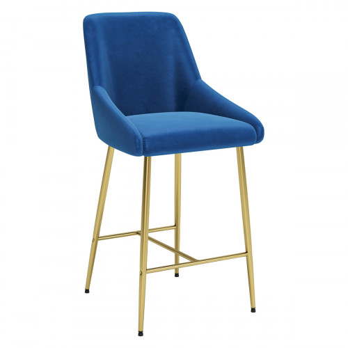 ZUO Madelaine Counter Chair - Navy/Gold
