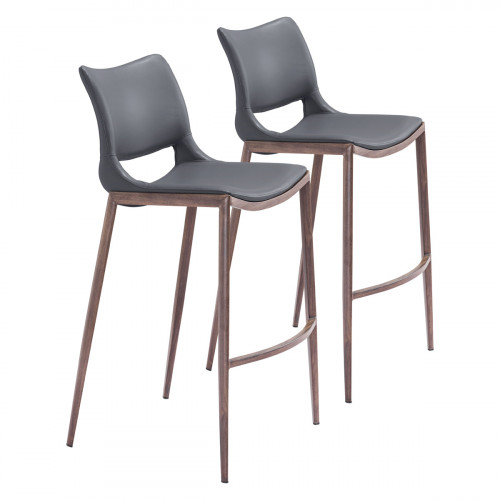 ZUO - Ace Bar Chair in Dark Gray/Brown