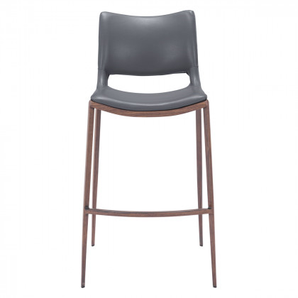 ZUO - Ace Bar Chair in Dark Gray/Brown