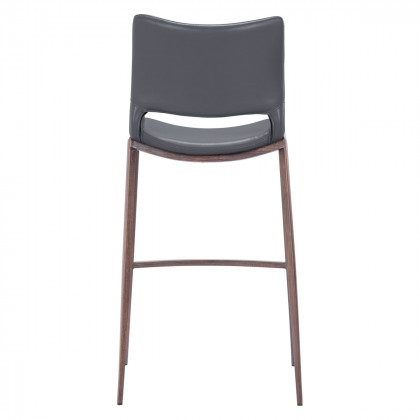 ZUO - Ace Bar Chair in Dark Gray/Brown