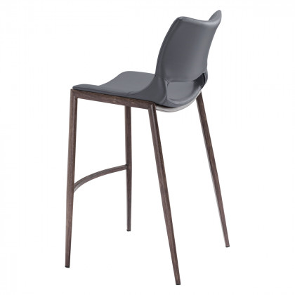 ZUO - Ace Bar Chair in Dark Gray/Brown