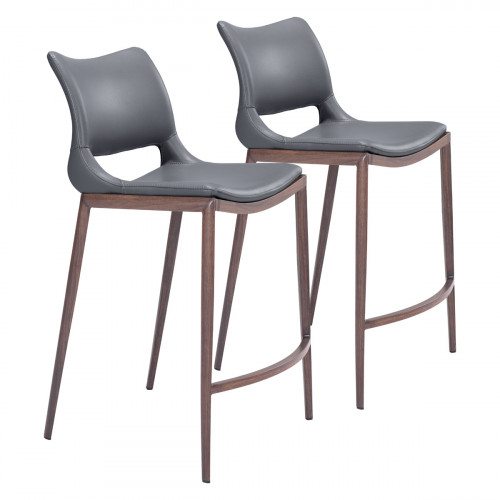 ZUO Ace Counter Chair - Dark Gray/Brown