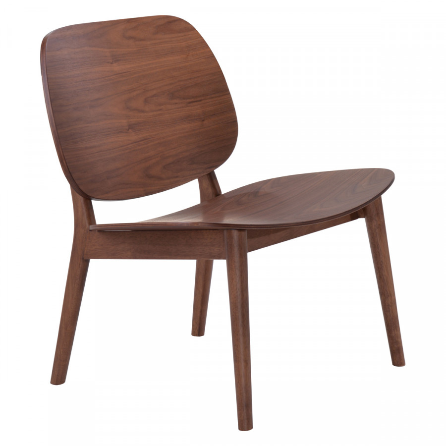 ZUO - Priest Lounge Chair in Walnut