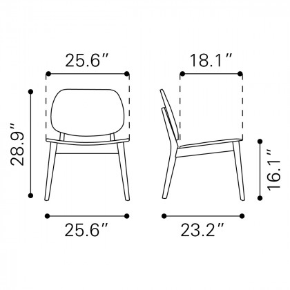 ZUO - Priest Lounge Chair in Walnut