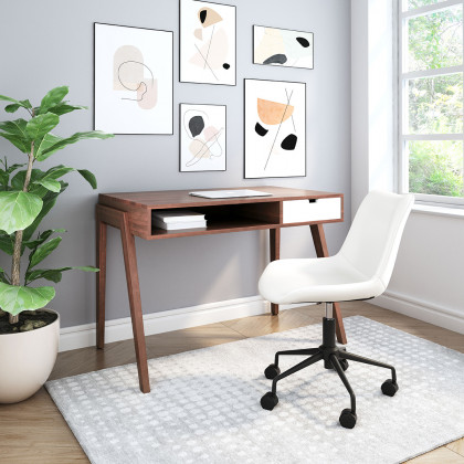 ZUO - Linea Desk in Brown/White