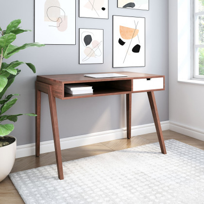ZUO - Linea Desk in Brown/White