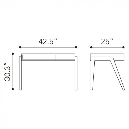 ZUO - Linea Desk in Brown/White