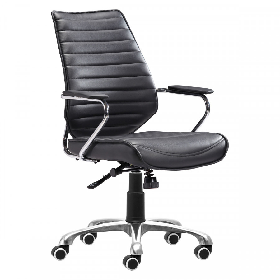 ZUO Enterprise Low Back Office Chair - Black/Silver