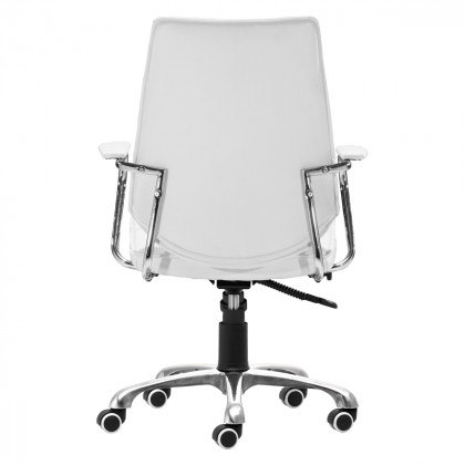 ZUO Enterprise Low Back Office Chair - White/Silver