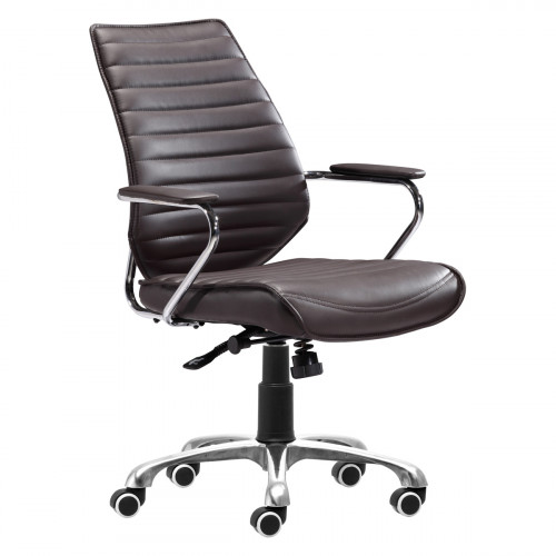 ZUO Enterprise Low Back Office Chair - Espresso/Silver