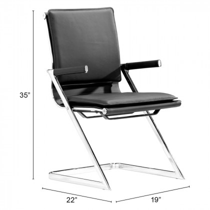 ZUO Lider Plus Conference Chair (Set Of 2) - Black/Silver