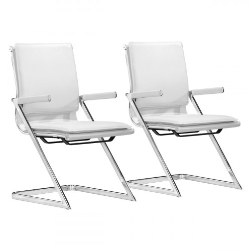 ZUO Lider Plus Conference Chair (Set Of 2) - White/Silver
