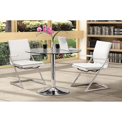 ZUO Lider Plus Conference Chair (Set Of 2) - White/Silver