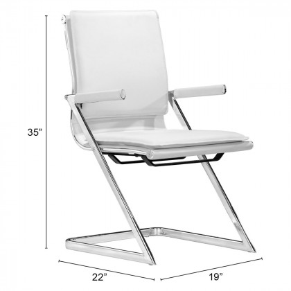 ZUO Lider Plus Conference Chair (Set Of 2) - White/Silver