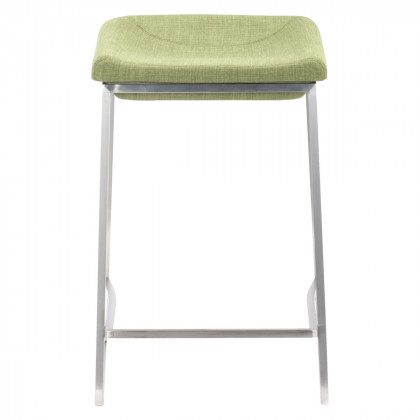 ZUO Lids Counter Stool (Set Of 2) - Green/Silver