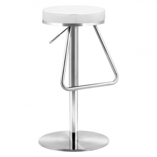 ZUO - Soda Barstool in White/Silver