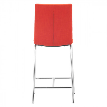 ZUO Uppsala Counter Chair (Set Of 2) - Tangerine/Silver