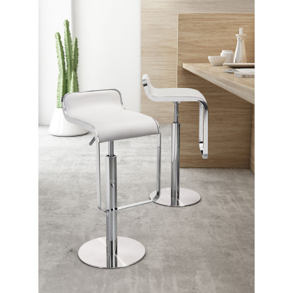ZUO Equino Barstool - White/Silver