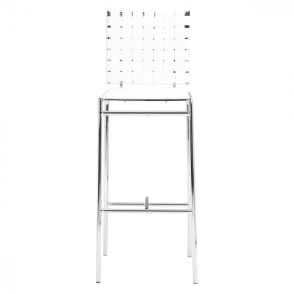 ZUO Criss Cross Bar Chair (Set Of 2) - White/Silver