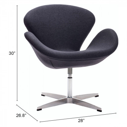ZUO Pori Occasional Chair - Gray/Silver