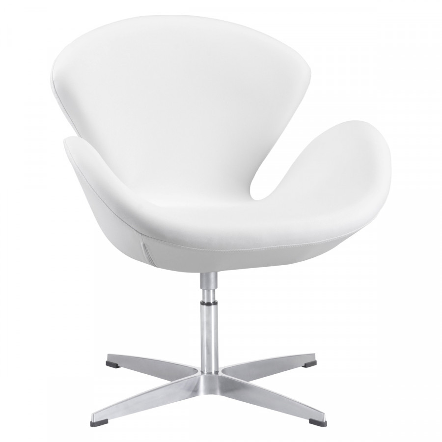 ZUO Pori Occasional Chair - White/Silver
