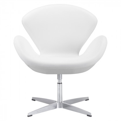 ZUO Pori Occasional Chair - White/Silver