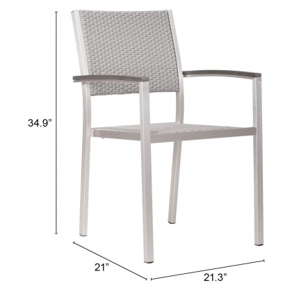 ZUO Metropolitan Arm Chair (Set Of 2) - Silver