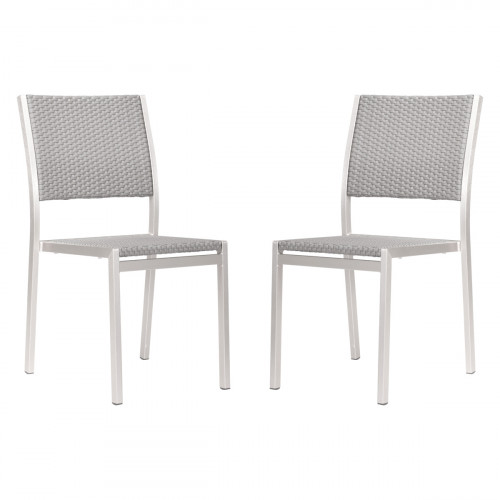 ZUO Metropolitan Armless Chair (Set Of 2) - Silver