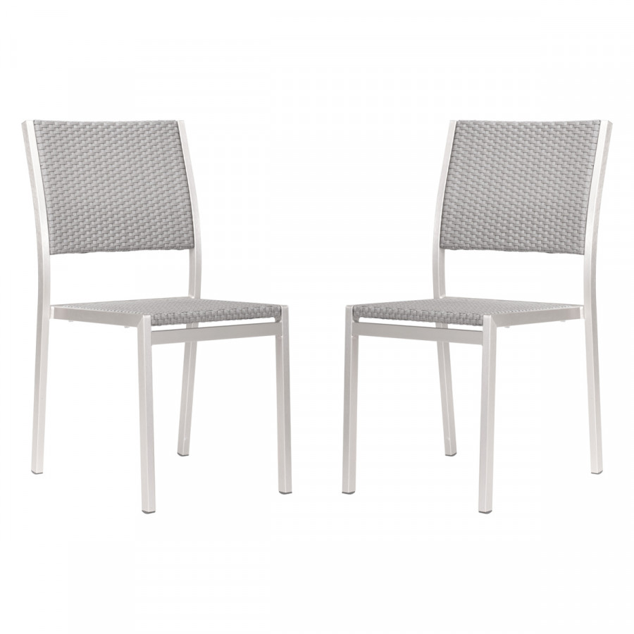 ZUO Metropolitan Armless Chair (Set Of 2) - Silver