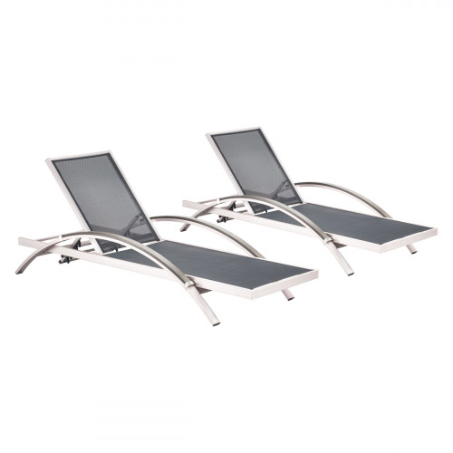 ZUO - Metropolitan Chaise Lounge (Set Of 2) in Silver