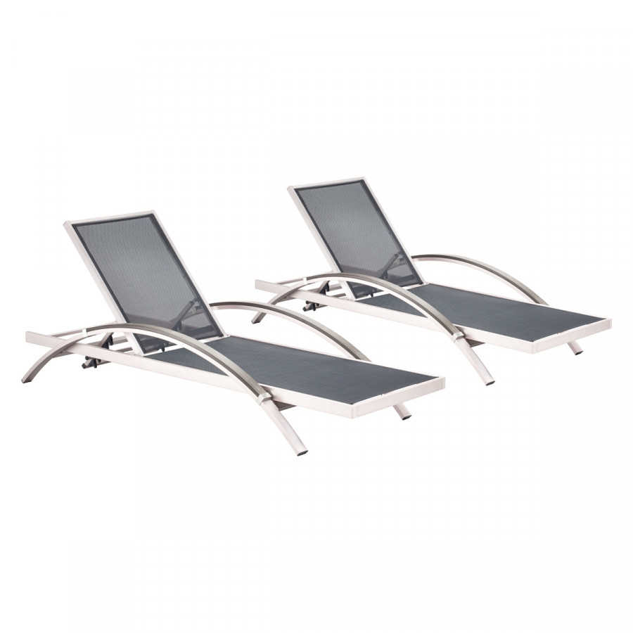 ZUO - Metropolitan Chaise Lounge (Set Of 2) in Silver