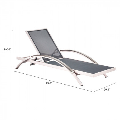 ZUO - Metropolitan Chaise Lounge (Set Of 2) in Silver