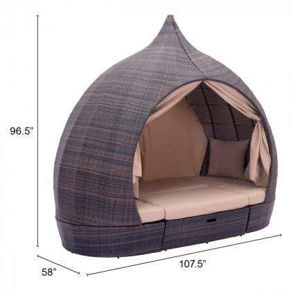 ZUO - Majorca Daybed in Brown/Beige