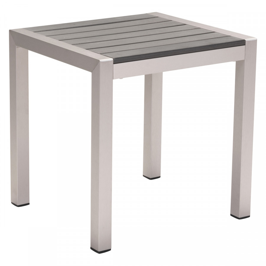 ZUO - Cosmopolitan Side Table in Silver/Light Gray
